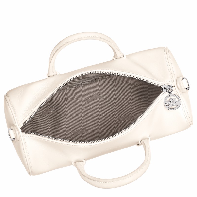 Longchamp Daylong M Handbag - Leather White USA | 10271HFK037