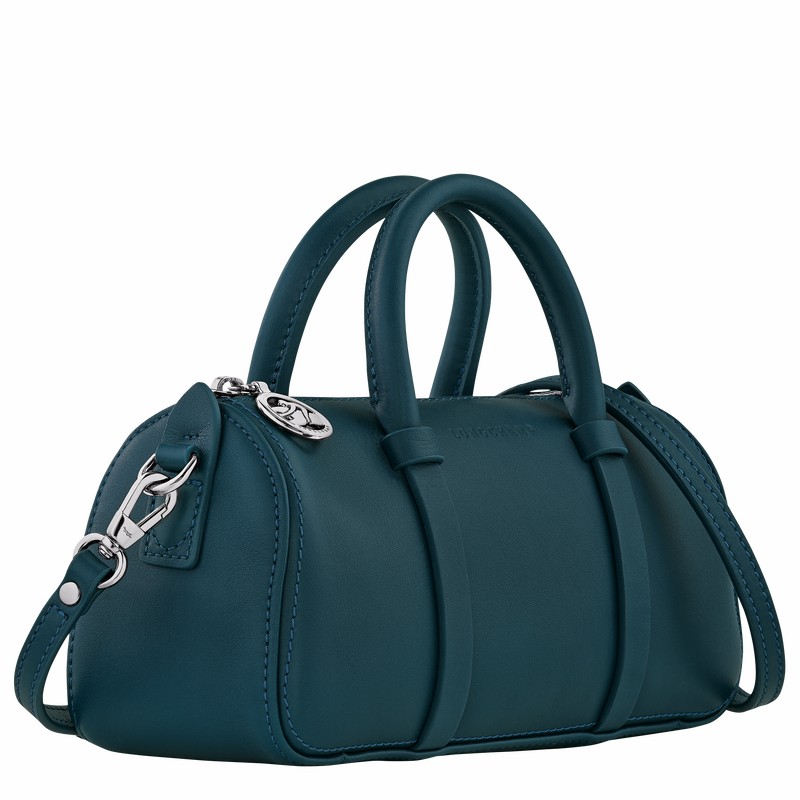 Longchamp Daylong S Handbag - Leather Blue USA | 10270HFK806