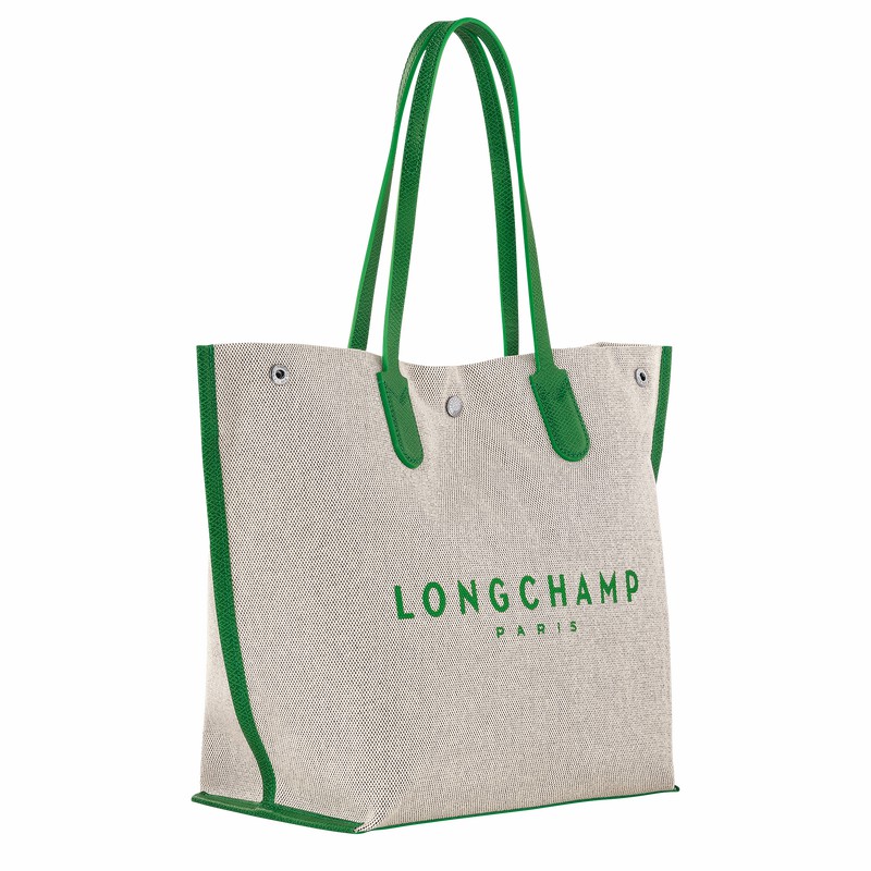 Longchamp Essential L Tote bag - Canvas Green USA | 10090HSG129