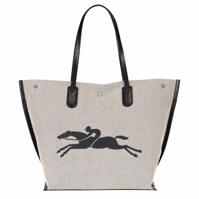 Longchamp Essential L Tote bag - Canvas White USA | 10090HSG037