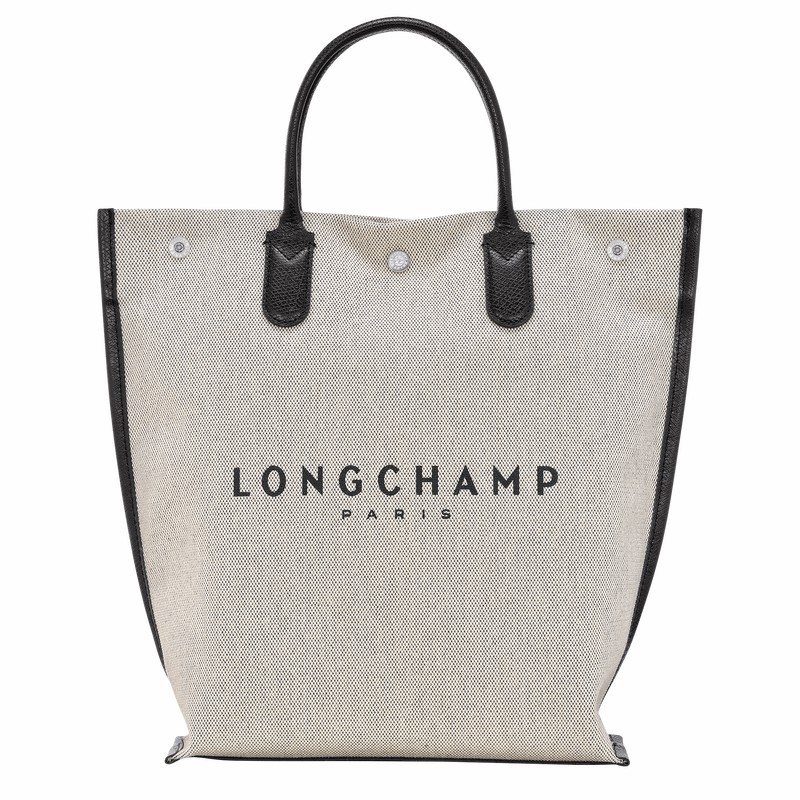 Longchamp Essential M Tote bag - Canvas White USA | 10211HSG037