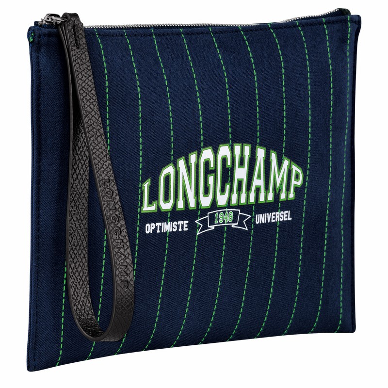 Longchamp Essential Pouch - Canvas Navy USA | 34136HFD006-