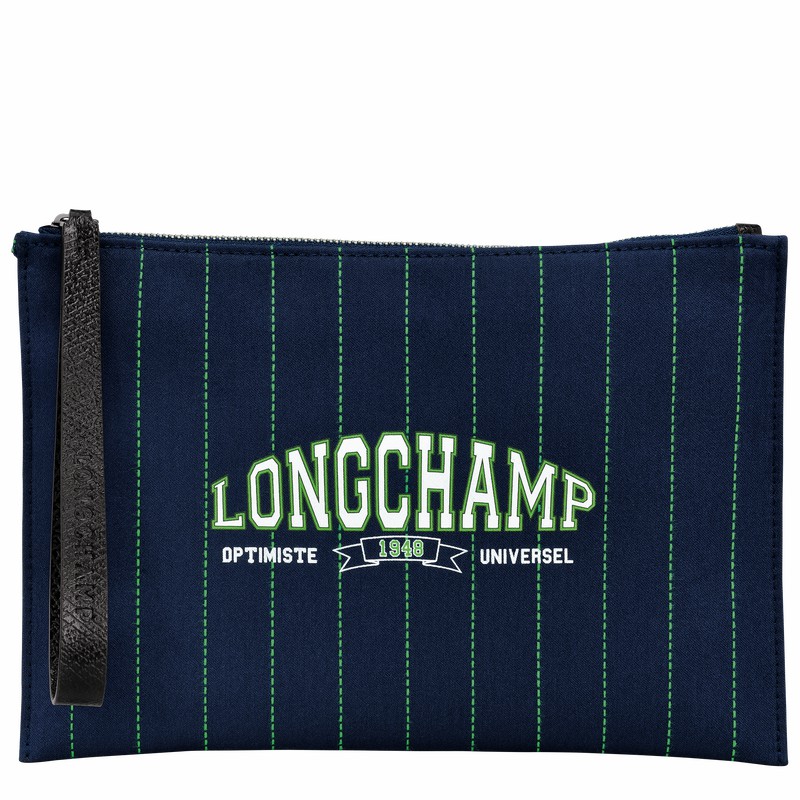 Longchamp Essential Pouch - Canvas Navy USA | 34136HFD006-