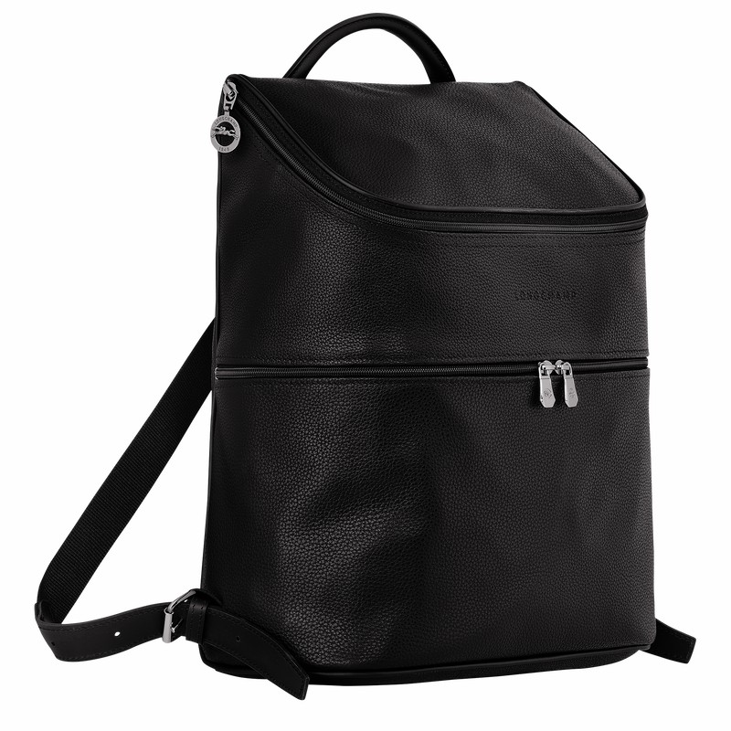 Longchamp Le FOULONNÉ Backpack - Leather Black USA | L1617021047