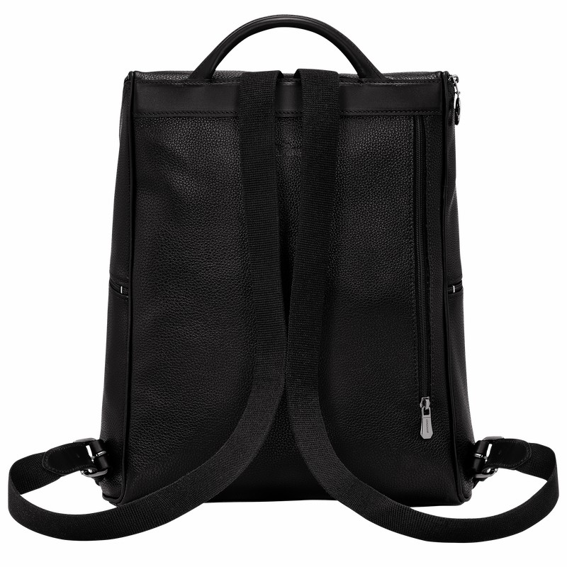 Longchamp Le FOULONNÉ Backpack - Leather Black USA | L1617021047