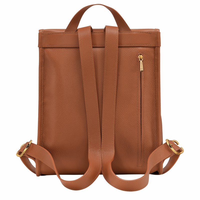 Longchamp Le FOULONNÉ Backpack - Leather Caramel USA | 10195021121