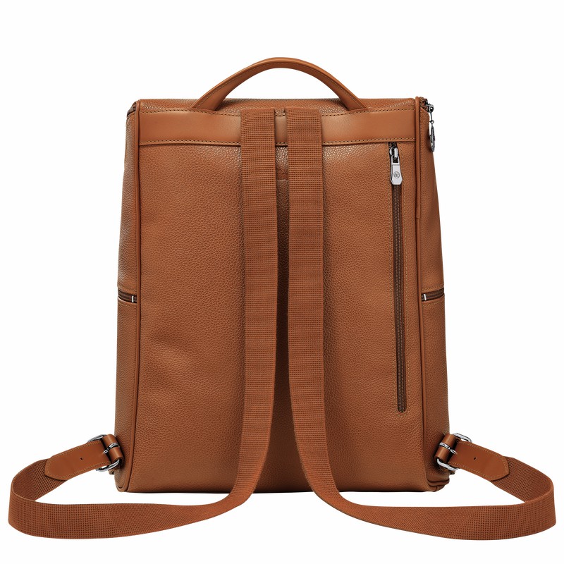 Longchamp Le FOULONNÉ Backpack - Leather Caramel USA | L1617021F72