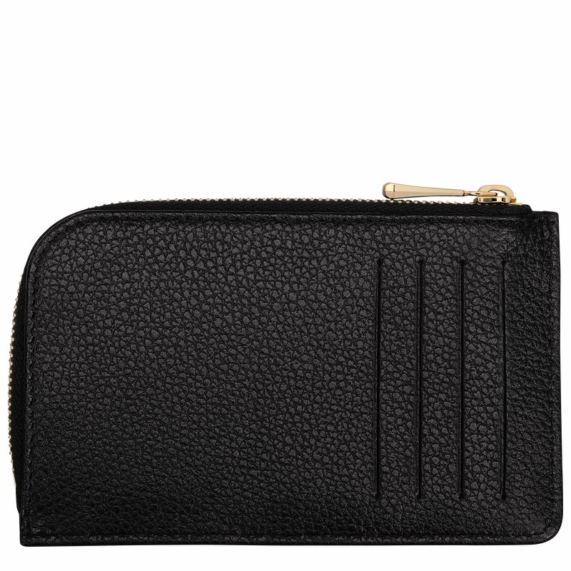 Longchamp Le FOULONNÉ Card holder - Leather Black USA | 30036021001-