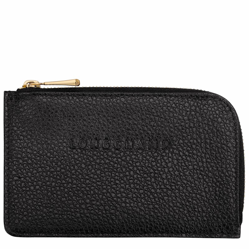 Longchamp Le FOULONNÉ Card holder - Leather Black USA | 30036021001-