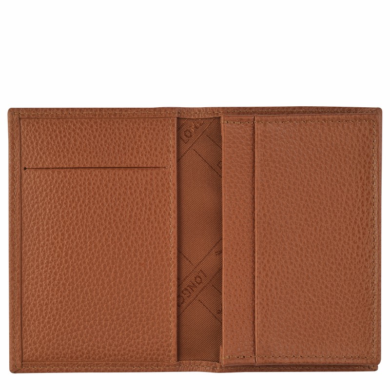 Longchamp Le FOULONNÉ Card holder - Leather Caramel USA | L3243021121-