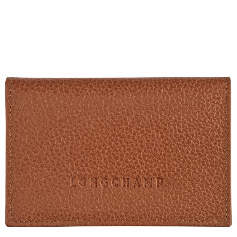 Longchamp Le FOULONNÉ Card holder - Leather Caramel USA | L3243021121-