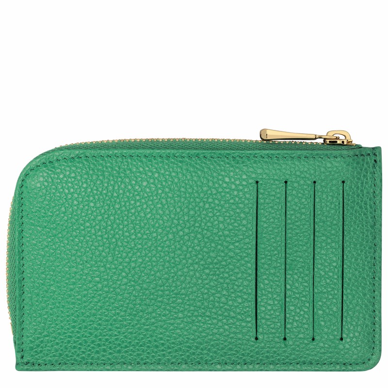 Longchamp Le FOULONNÉ Card holder - Leather Green USA | 30036021129-