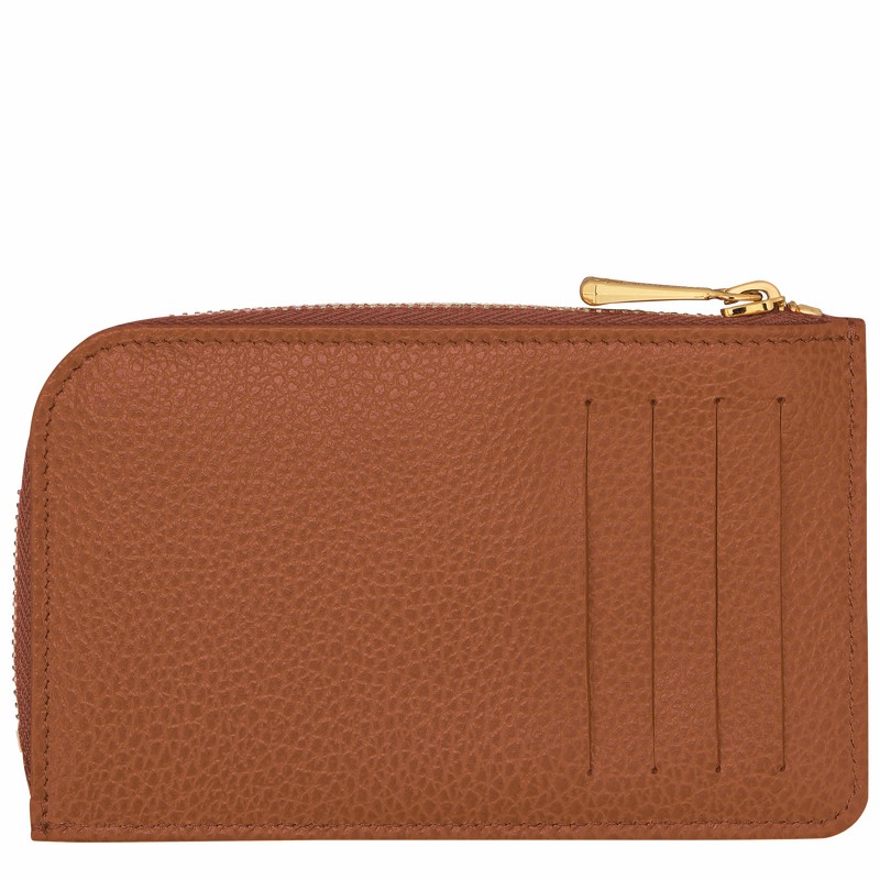 Longchamp Le FOULONNÉ Card holder - Leather Caramel USA | 30036021121-