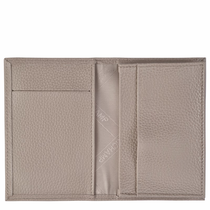 Longchamp Le FOULONNÉ Card holder - Leather Grey USA | L3243021P55-