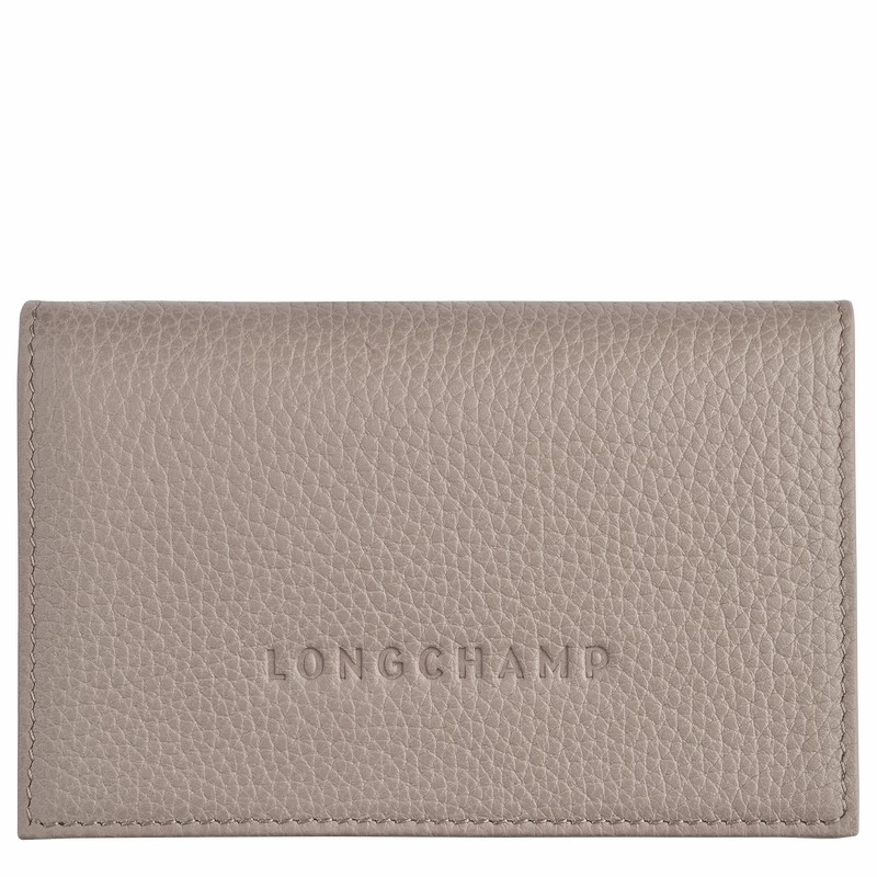 Longchamp Le FOULONNÉ Card holder - Leather Grey USA | L3243021P55-