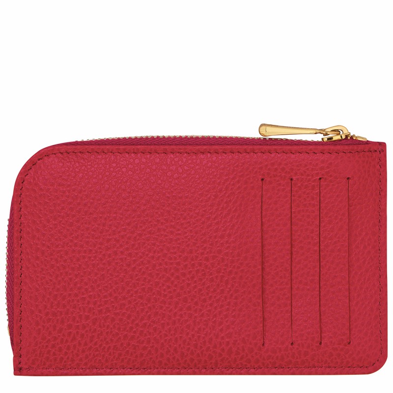 Longchamp Le FOULONNÉ Card holder - Leather Red USA | 30036021C39-