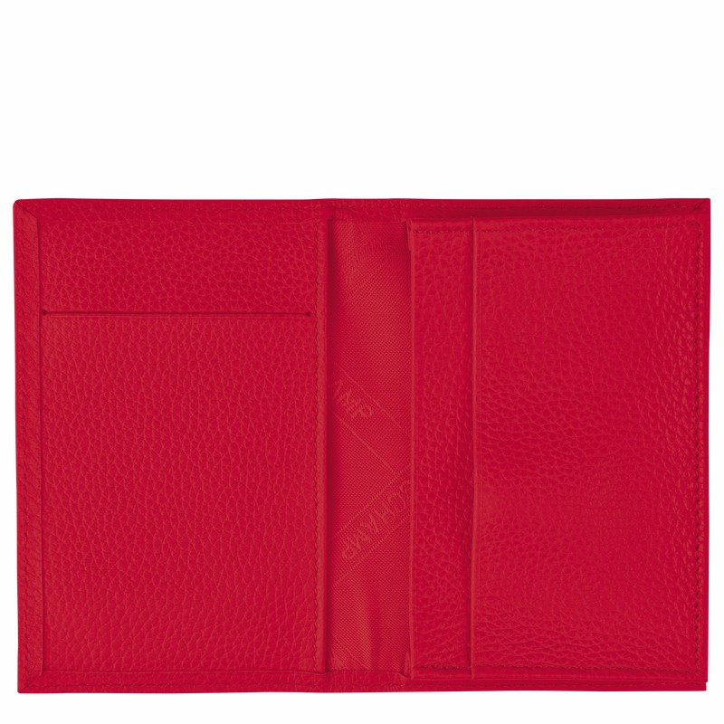 Longchamp Le FOULONNÉ Card holder - Leather Red USA | L3243021C39