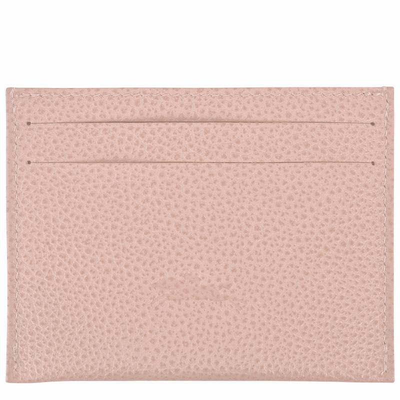 Longchamp Le FOULONNÉ Cardholder - Leather Beige USA | L3218021542-