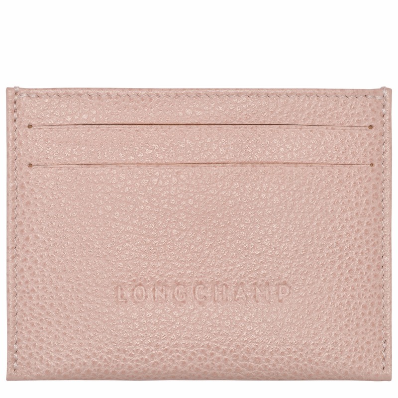 Longchamp Le FOULONNÉ Cardholder - Leather Beige USA | L3218021542-