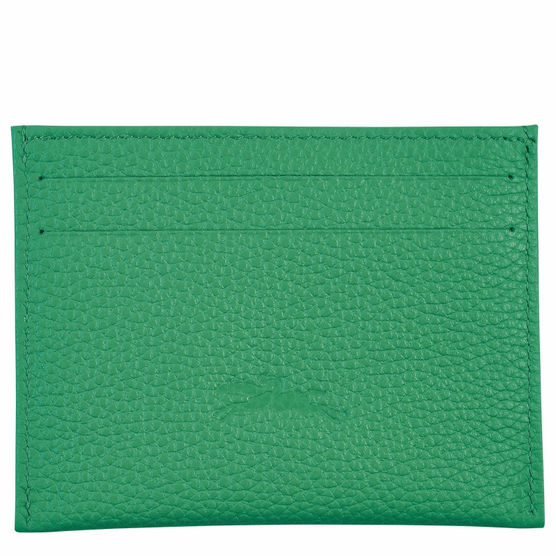 Longchamp Le FOULONNÉ Cardholder - Leather Green USA | L3218021129-