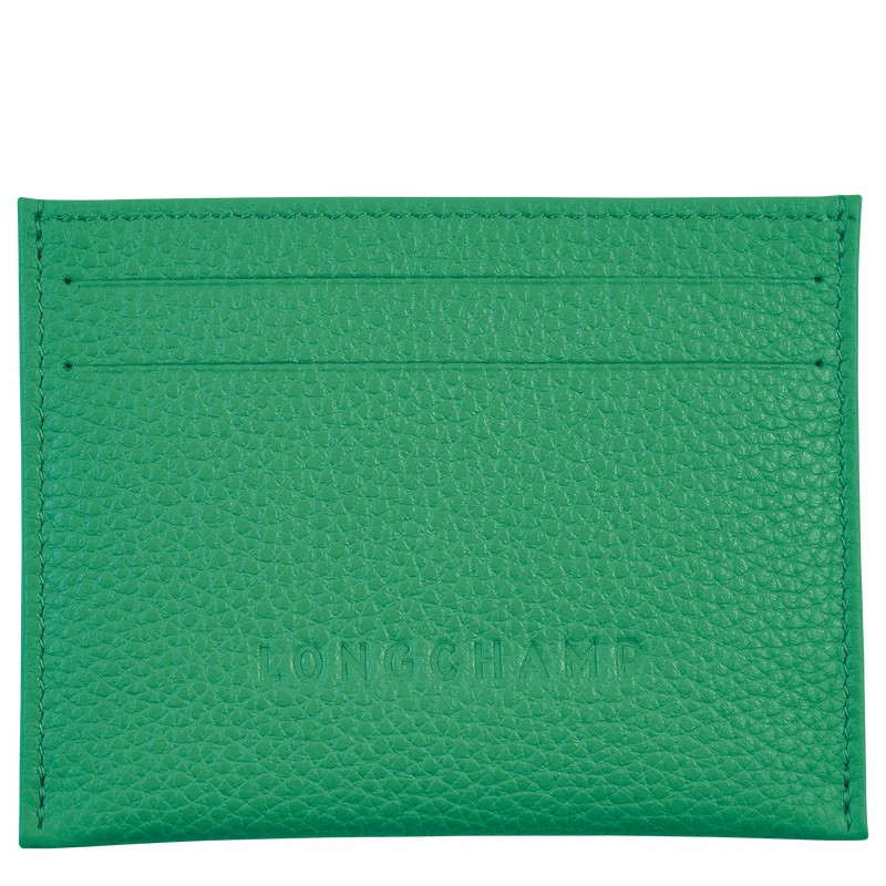 Longchamp Le FOULONNÉ Cardholder - Leather Green USA | L3218021129-