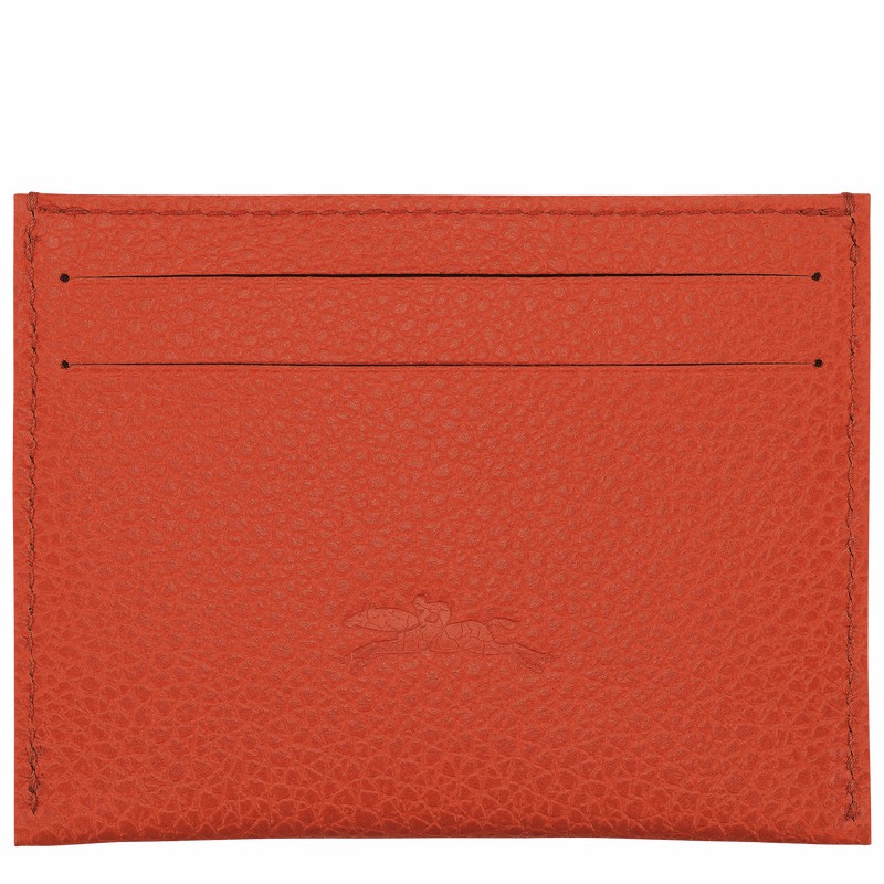 Longchamp Le FOULONNÉ Cardholder - Leather Orange USA | L3218021685-