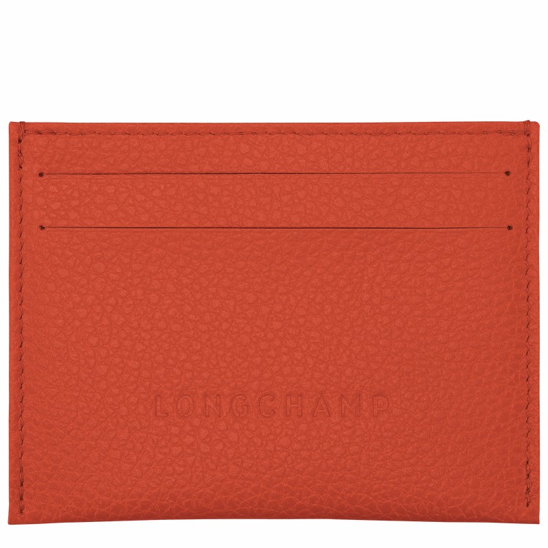 Longchamp Le FOULONNÉ Cardholder - Leather Orange USA | L3218021685-