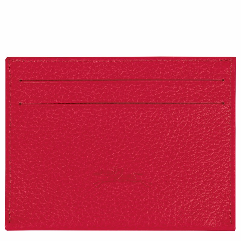 Longchamp Le FOULONNÉ Cardholder - Leather Red USA | L3218021C39-