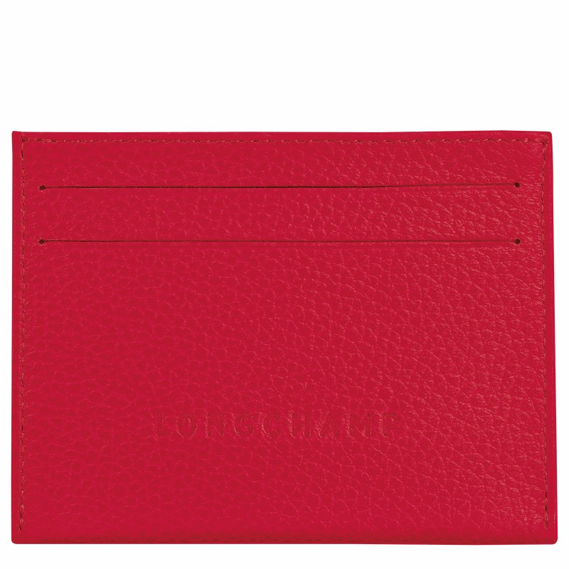 Longchamp Le FOULONNÉ Cardholder - Leather Red USA | L3218021C39-