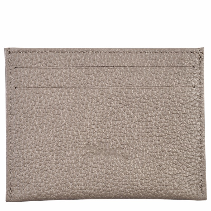 Longchamp Le FOULONNÉ Cardholder - Leather Grey USA | L3218021P55-