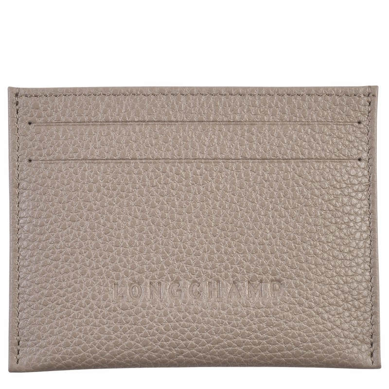 Longchamp Le FOULONNÉ Cardholder - Leather Grey USA | L3218021P55-