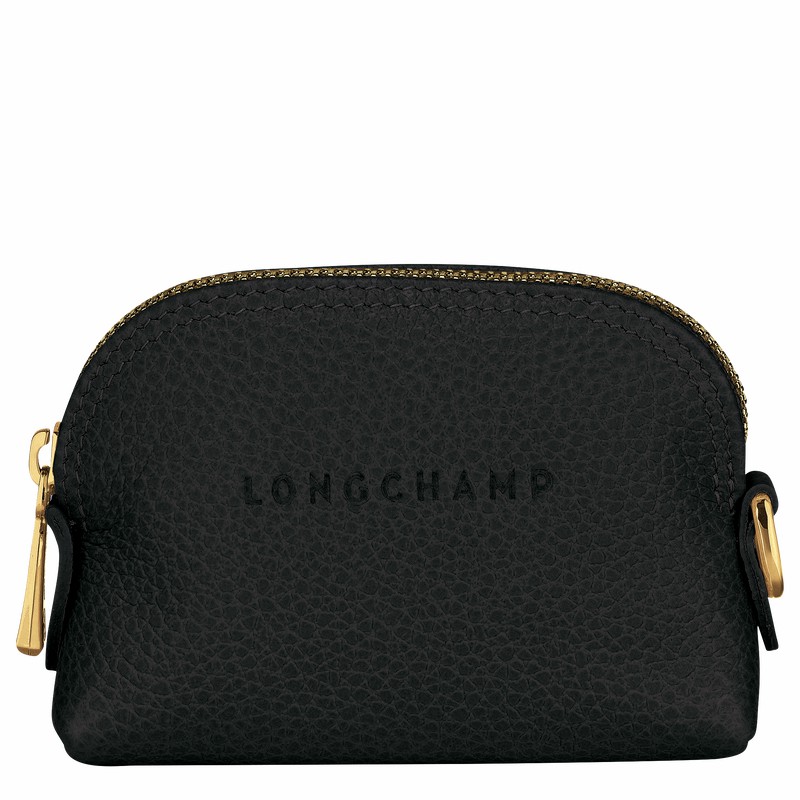 Longchamp Le FOULONNÉ Coin purse - Leather Black USA | L3686021001