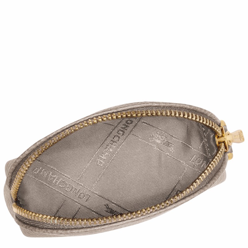 Longchamp Le FOULONNÉ Coin purse - Leather Grey USA | L3686021P55