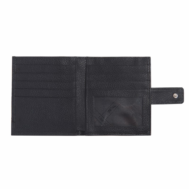 Longchamp Le FOULONNÉ Compact wallet - Leather Black USA | L4961021001