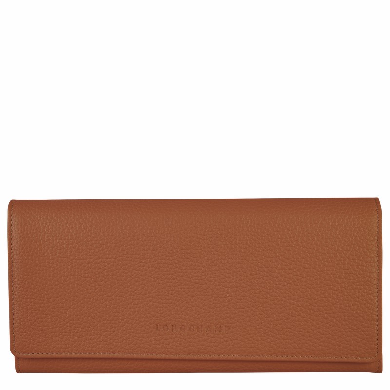 Longchamp Le FOULONNÉ Continental wallet - Leather Caramel USA | L3044021121