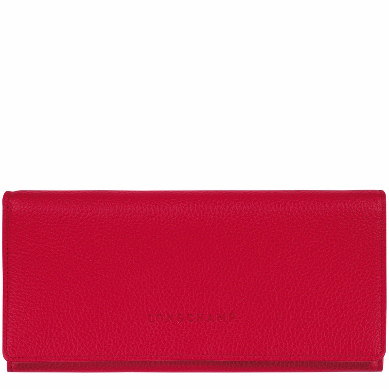 Longchamp Le FOULONNÉ Continental wallet - Leather Red USA | L3044021C39