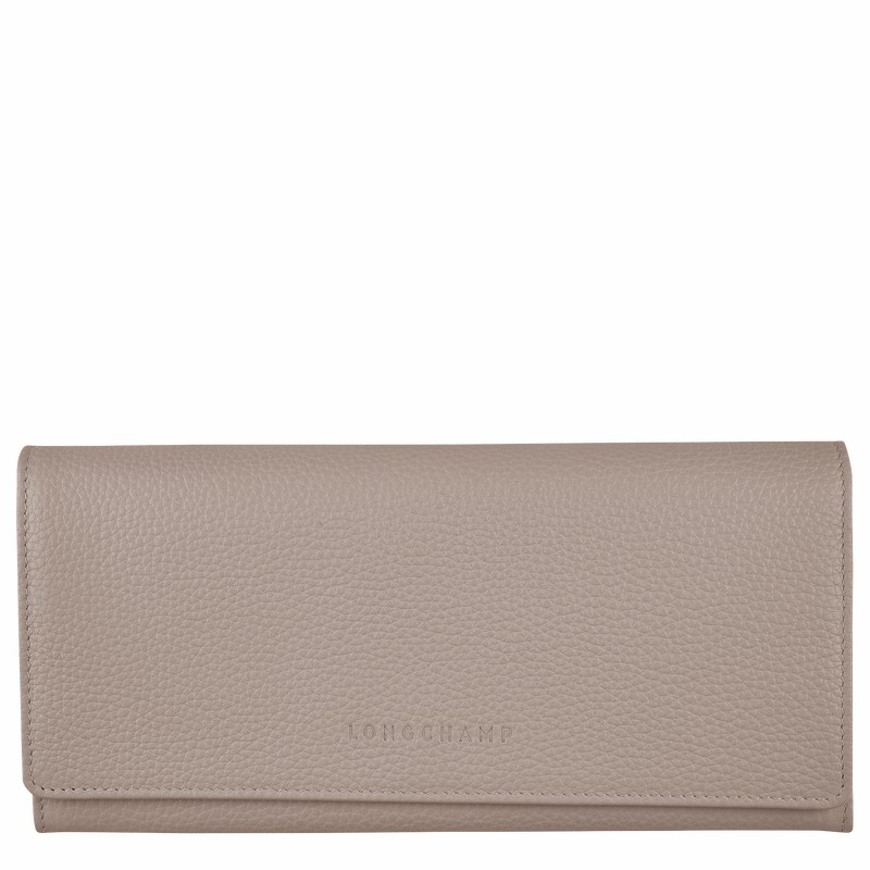 Longchamp Le FOULONNÉ Continental wallet - Leather Grey USA | L3044021P55