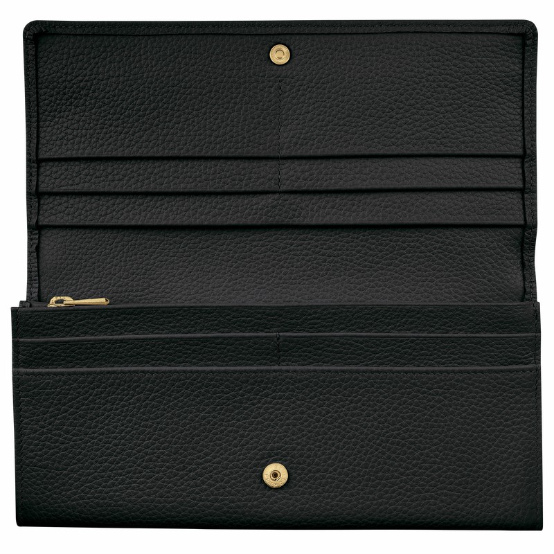 Longchamp Le FOULONNÉ Continental wallet - Leather Black USA | L3044021001