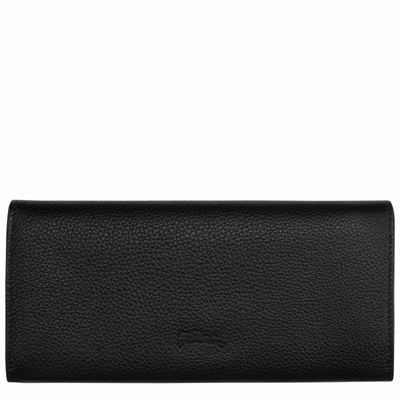 Longchamp Le FOULONNÉ Continental wallet - Leather Black USA | L3044021001