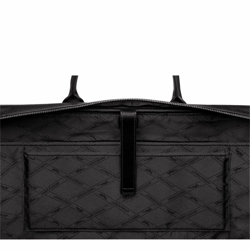 Longchamp Le FOULONNÉ L Briefcase - Leather Black USA | L2129021047