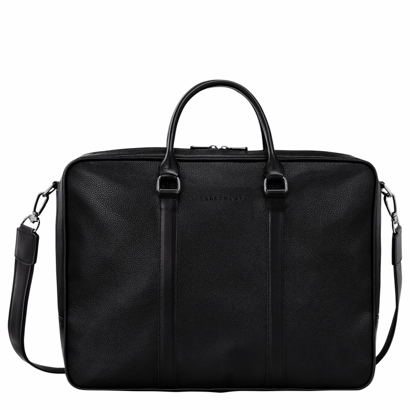 Longchamp Le FOULONNÉ L Briefcase - Leather Black USA | L2129021047