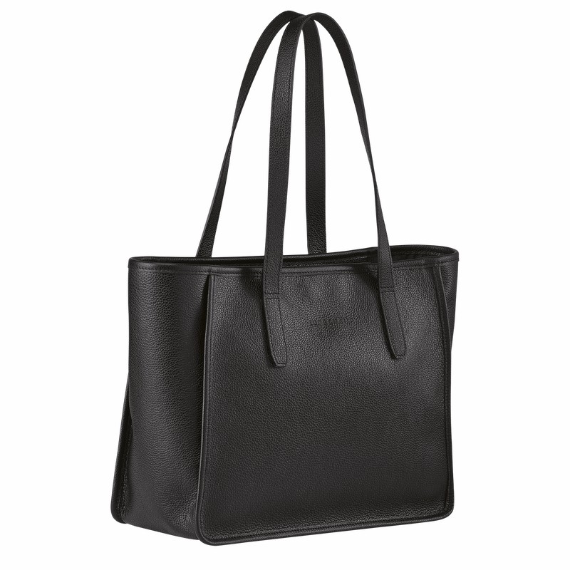 Longchamp Le FOULONNÉ L Tote bag - Leather Black USA | 10190021001