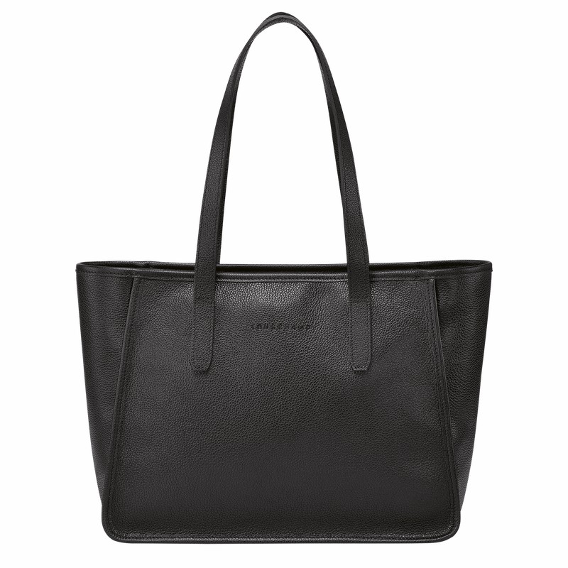 Longchamp Le FOULONNÉ L Tote bag - Leather Black USA | 10190021001