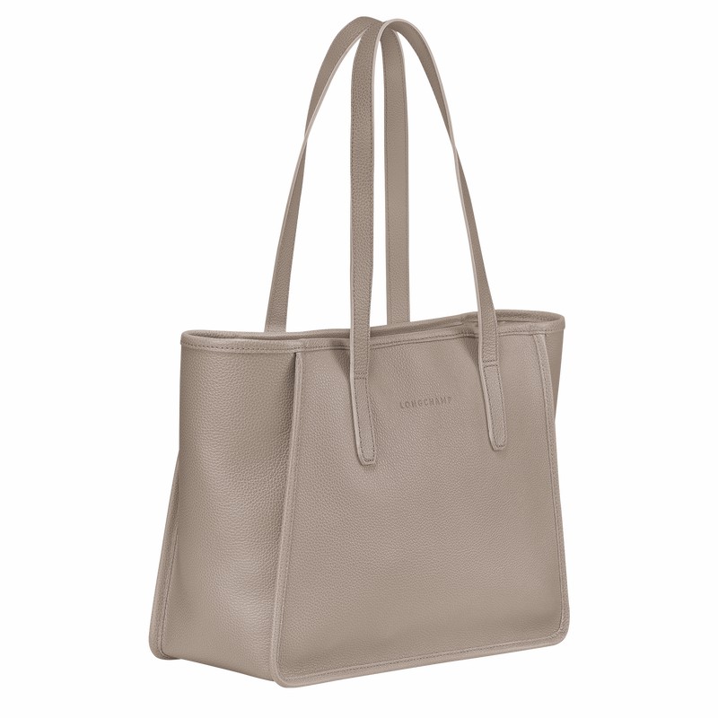 Longchamp Le FOULONNÉ L Tote bag - Leather Grey USA | 10190021P55