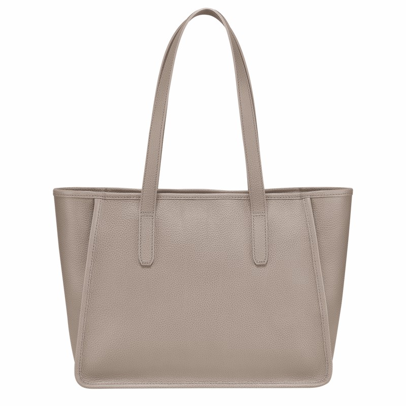 Longchamp Le FOULONNÉ L Tote bag - Leather Grey USA | 10190021P55