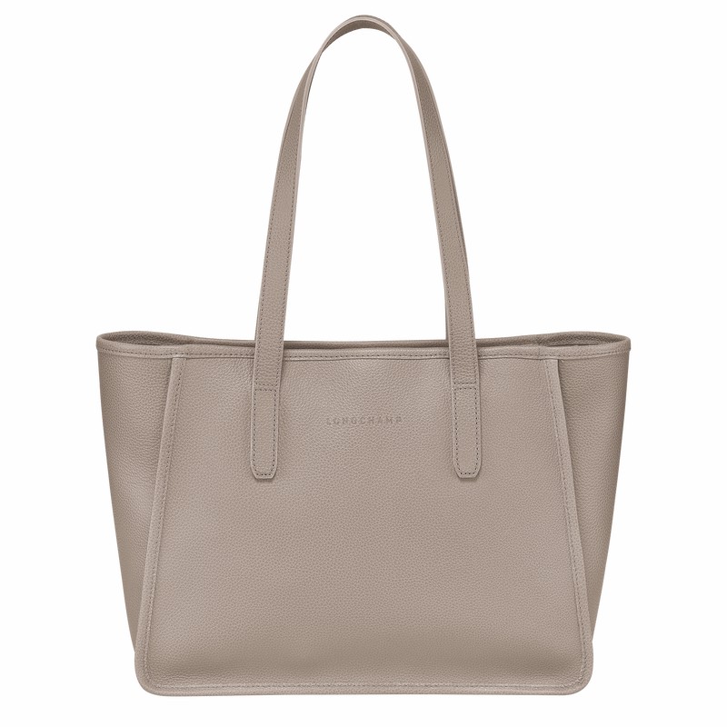 Longchamp Le FOULONNÉ L Tote bag - Leather Grey USA | 10190021P55