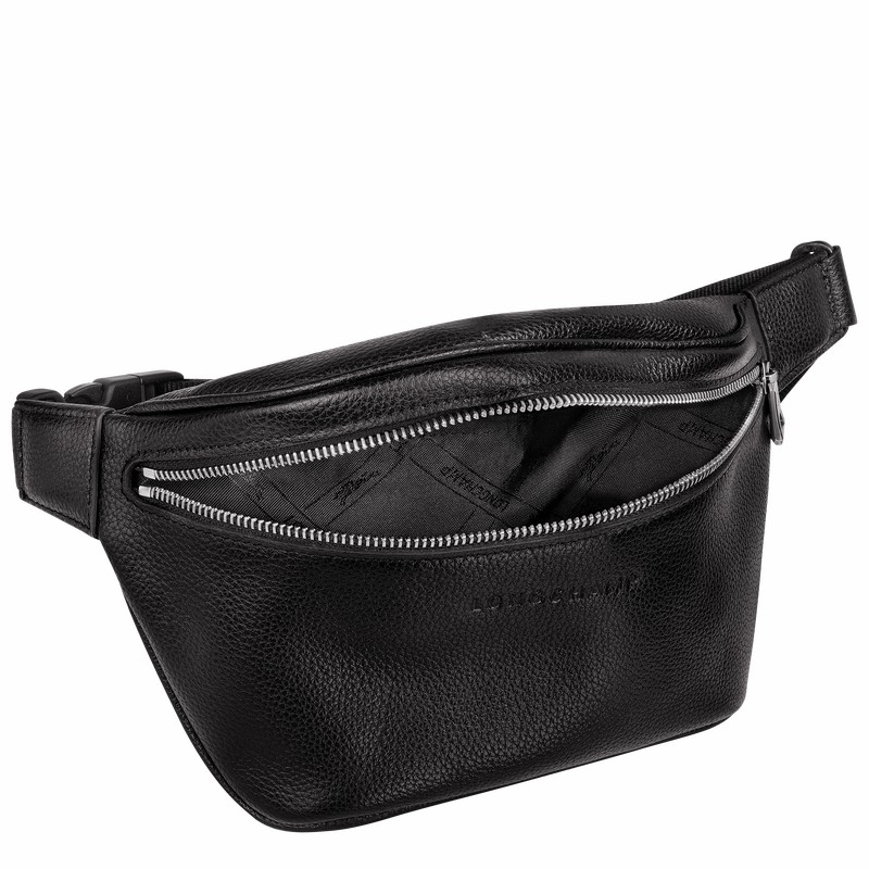 Longchamp Le FOULONNÉ M Belt bag - Leather Black USA | 20045021047-