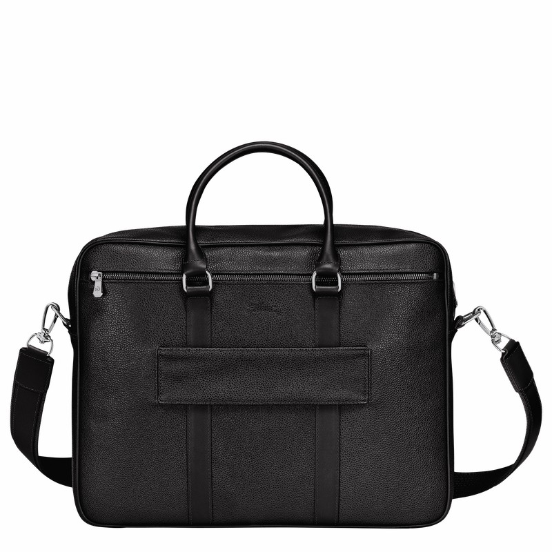 Longchamp Le FOULONNÉ M Briefcase - Leather Black USA | L2123021047