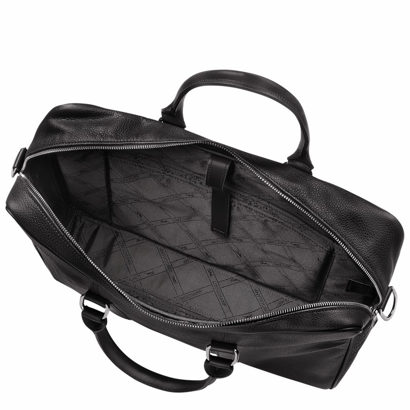 Longchamp Le FOULONNÉ M Briefcase - Leather Black USA | L2123021047-