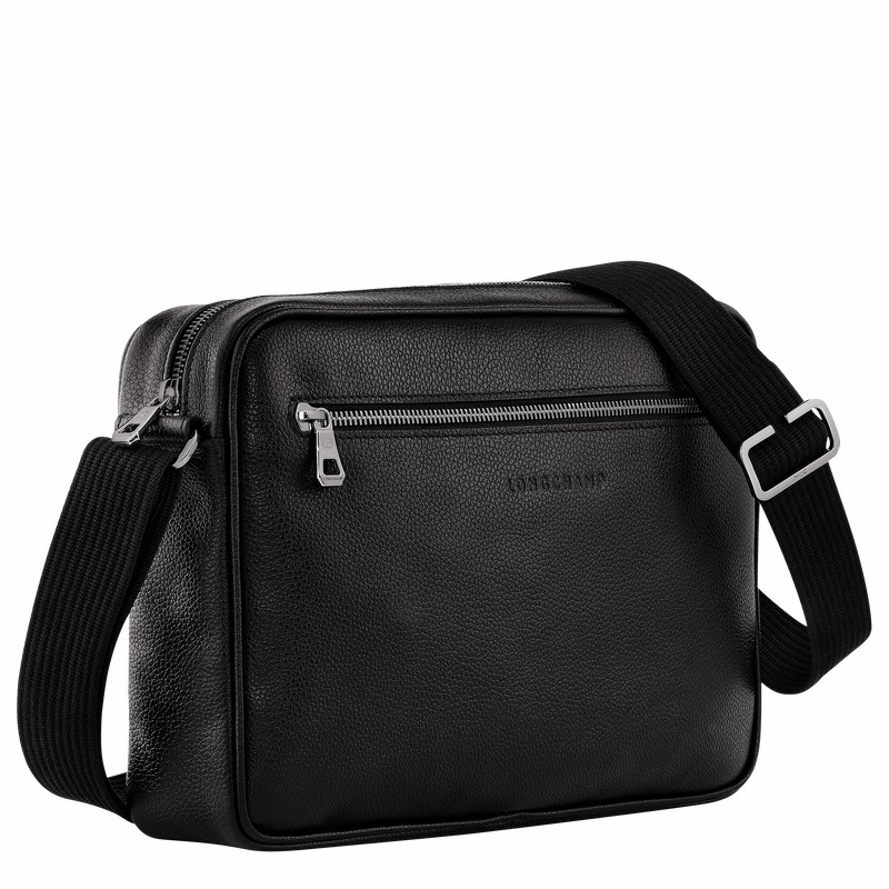 Longchamp Le FOULONNÉ M Camera bag - Leather Black USA | 20044021047